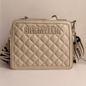 Steve Madden Beige Quilted Crossbody Bag